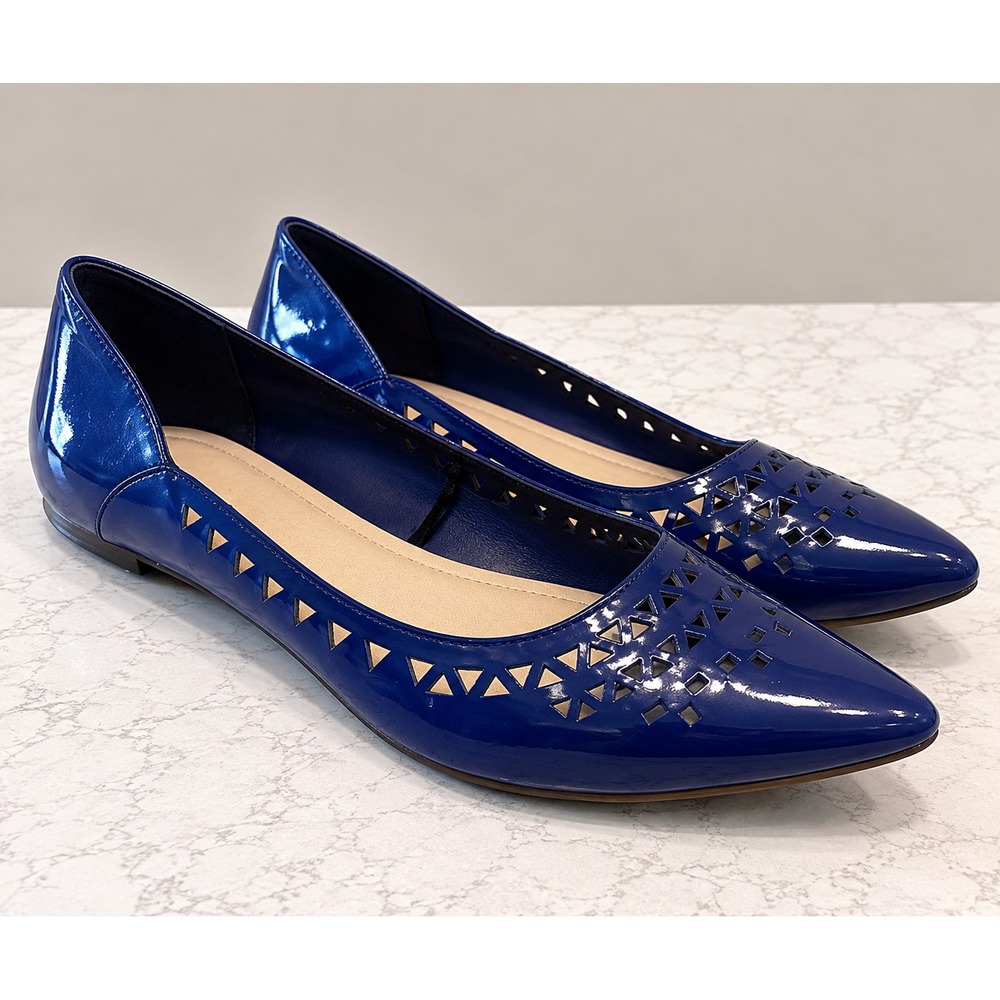 BANANA REPUBLIC 7.5 Shoes Ballet Flats Point Laser Cut Preppy Y2K Style Office